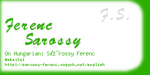 ferenc sarossy business card